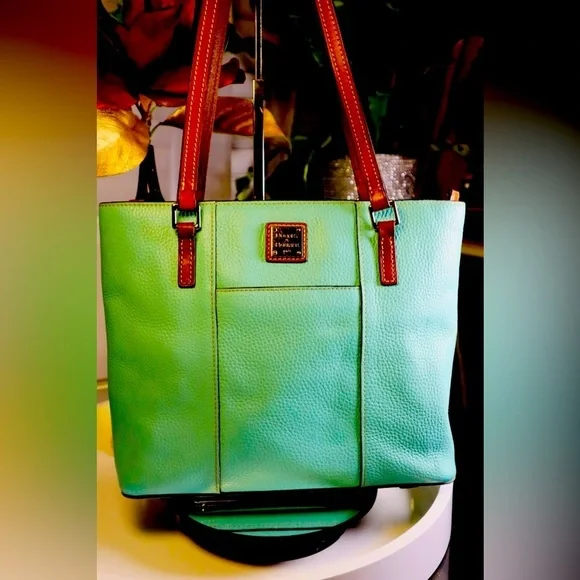 VGT Dooney & Bourke Pebble Leather Tote~Jade - Picture 1 of 8